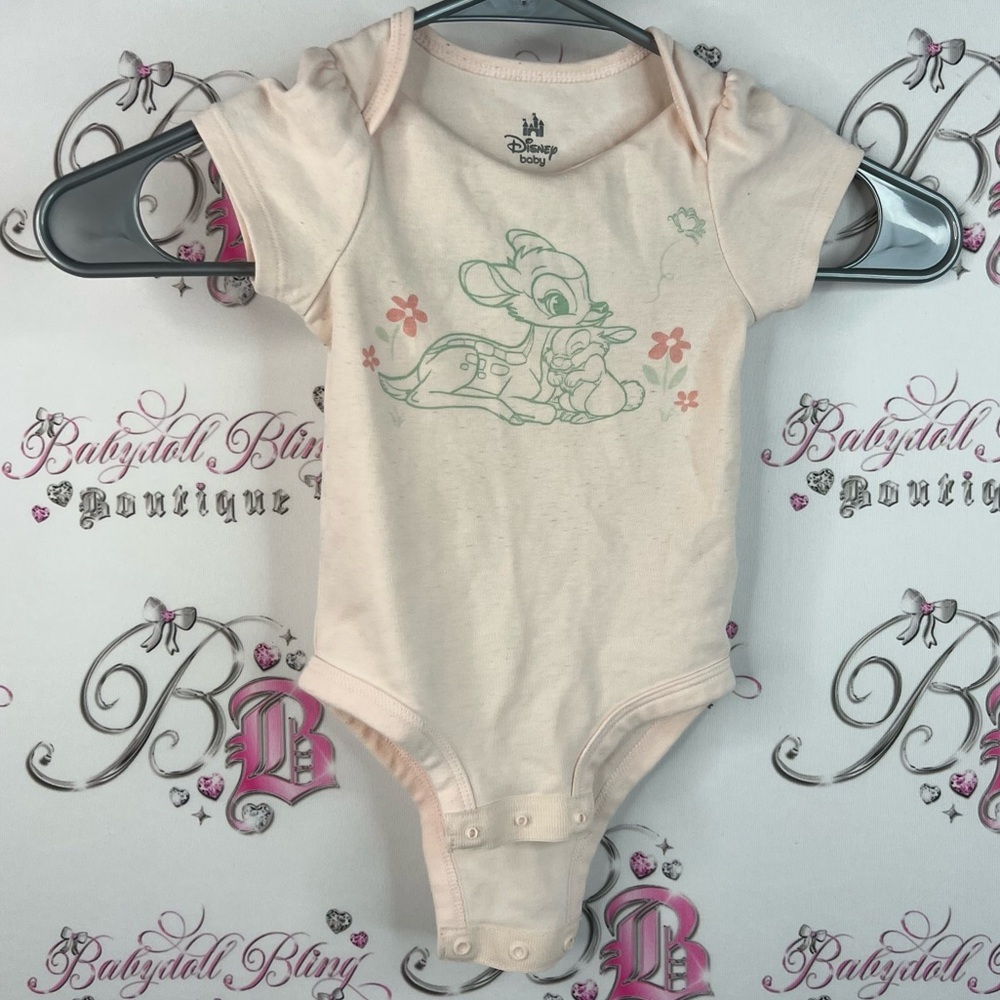Disney baby Bambi deer onesie bodysuit style jumper Light Pink Baby Bodysuit